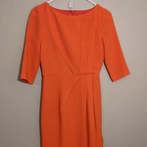 Black Halo Orange Mini Dress with 3/4 Sleeves